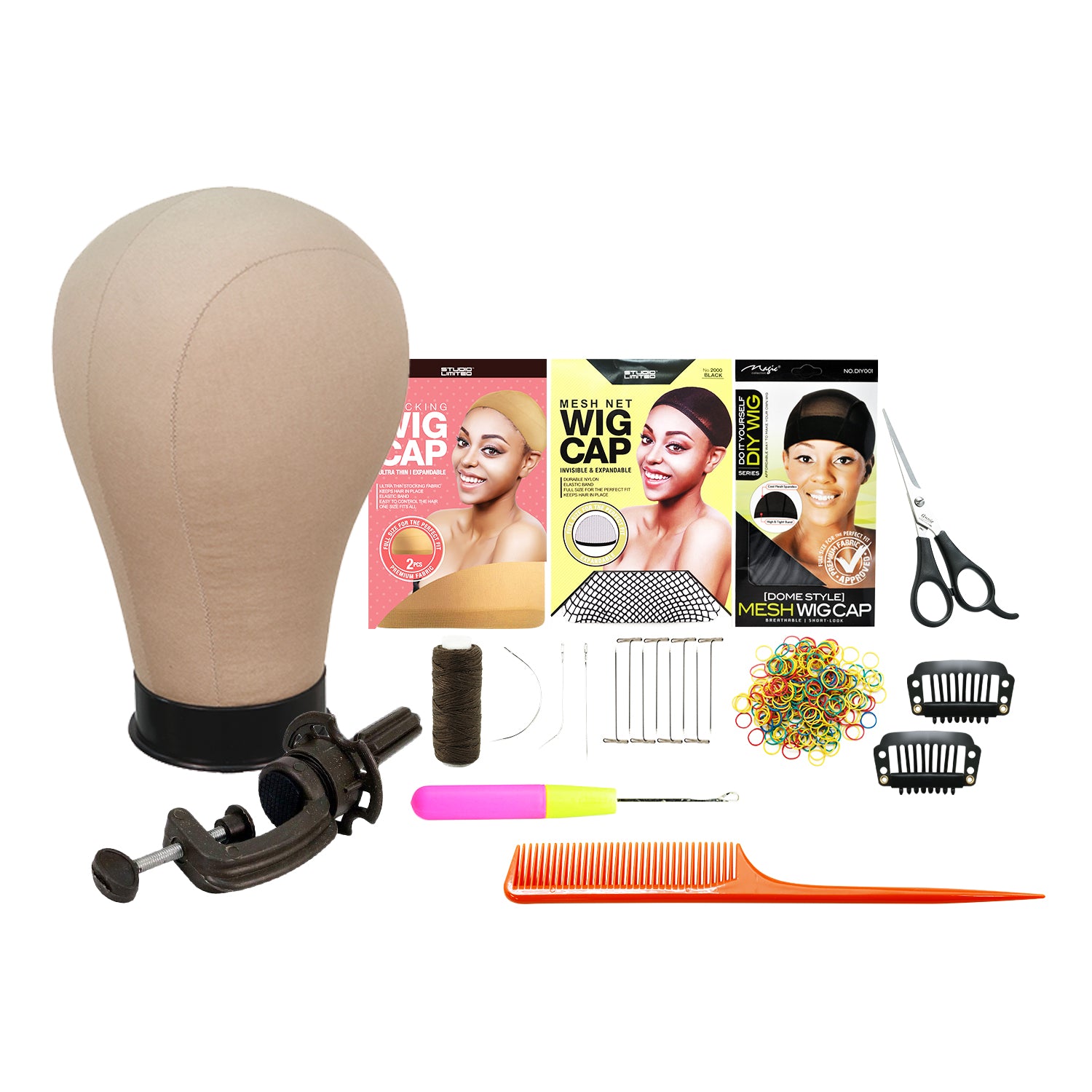 Studio Limited Canvas Block Head DIY Wig Making Starter Kit 12pcs (23 –  Model Lace Wigs and Hair