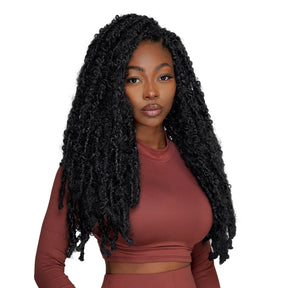 Authentic Synthetic Hair Pre-Looped Natural Butterfly Locs 18"