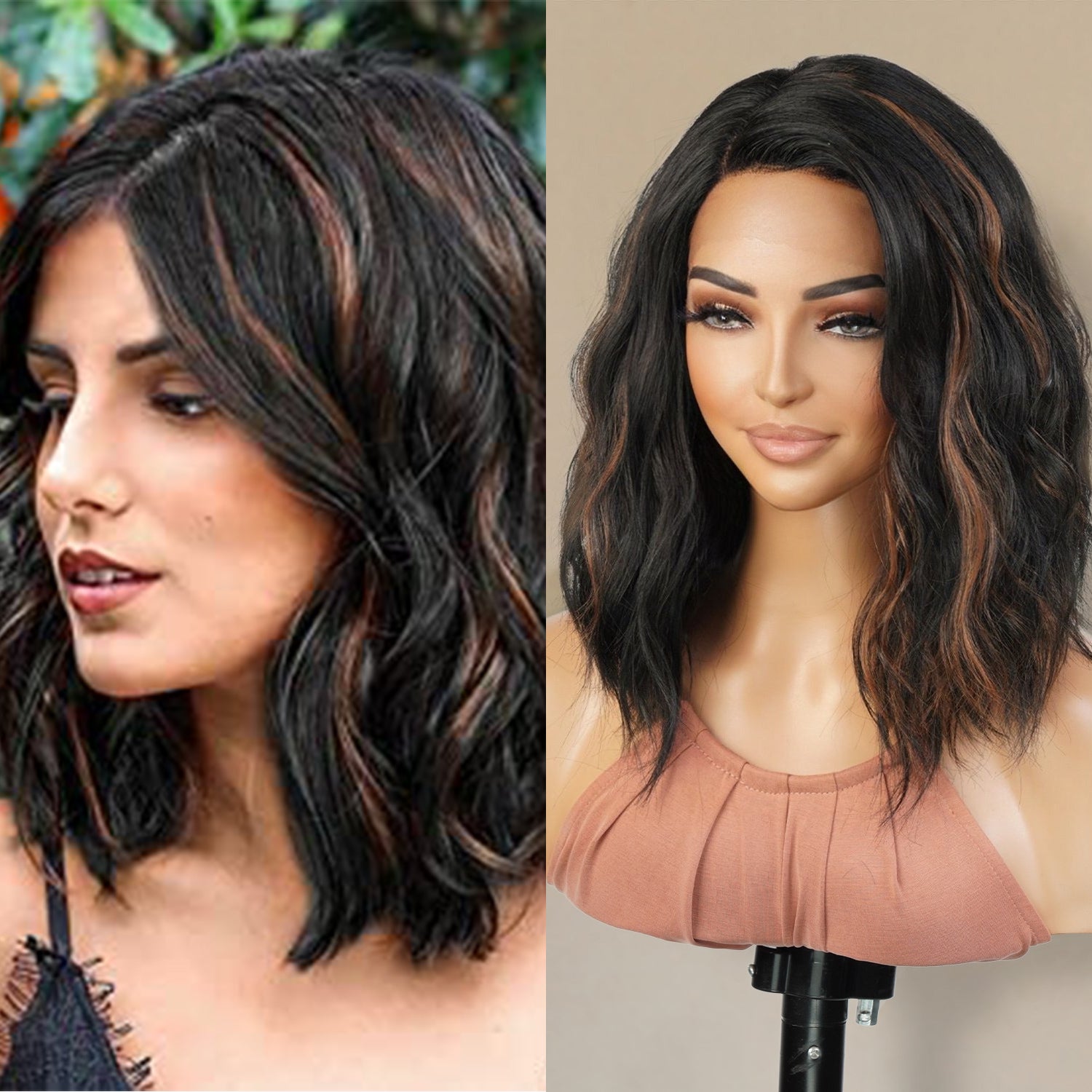 Elevate your look with our stunning loose wave bob wig! Made with high-quality heat-resistant fibers, it features a side deep part lace front design for a natural-looking hairline. The curly wavy style adds volume, while the 14-inch length and bob cut offer a trendy touch. Perfect for black women, this versatile wig is a must-have. Shop now for ultimate style and versatility!