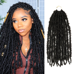 Authentic Synthetic Hair Pre-Looped Natural Butterfly Locs 18"