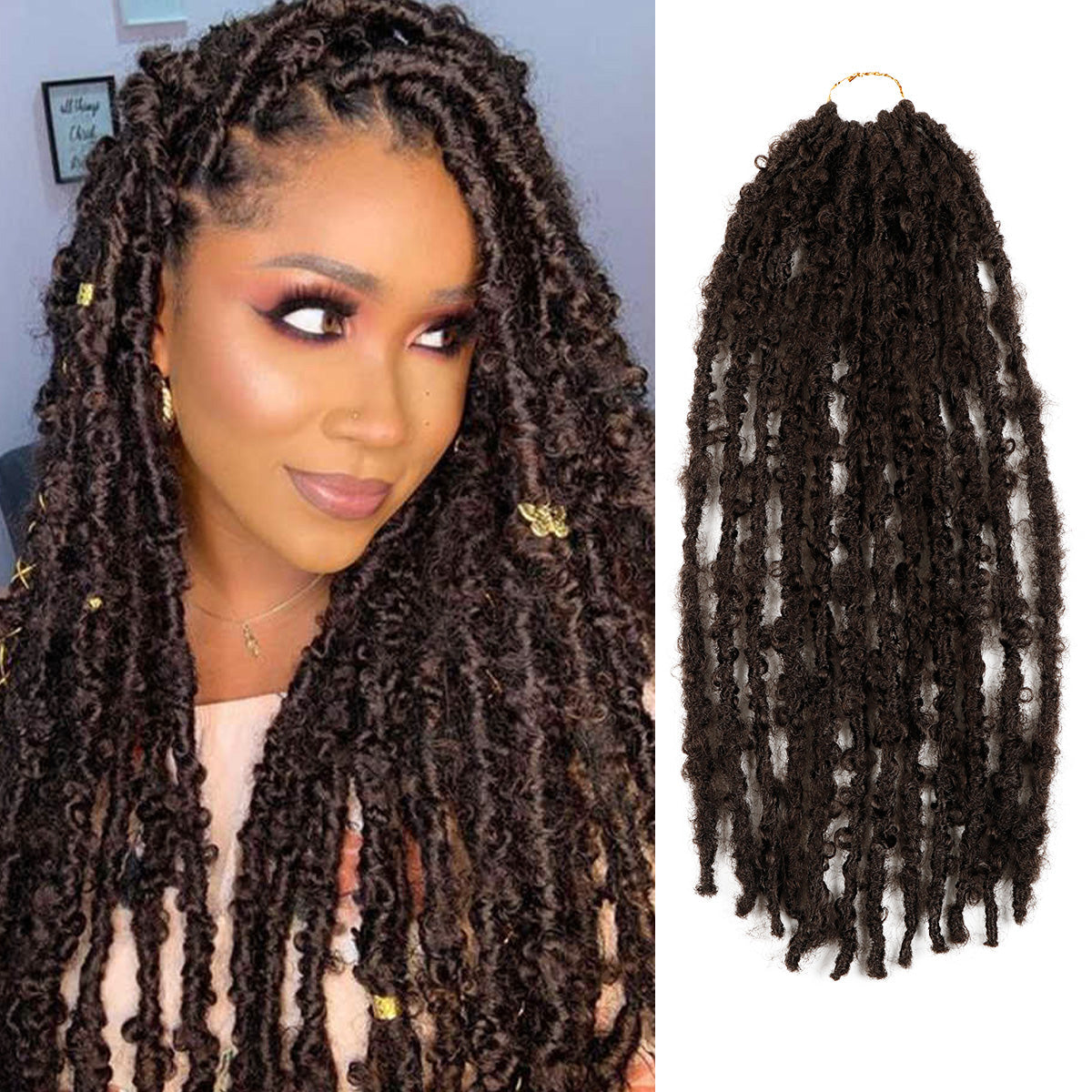 Blue Butterfly Locs Full Lace Braided Wigs For Women Crochet Hair  Dreadlocks Meche Faux Locks Braids Extensions Synthetic Hair