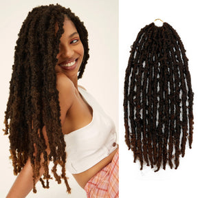 Authentic Synthetic Hair Pre-Looped Natural Butterfly Locs 18"